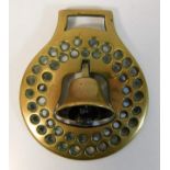 An antique bell swinger horse brass 3.5in high