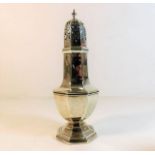 A Walker & Hall Sheffield silver sugar caster 8.5i