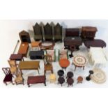 A quantity of mixed dolls house miniature home fur