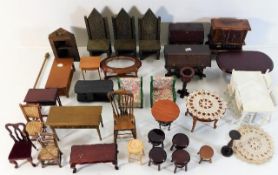 A quantity of mixed dolls house miniature home fur