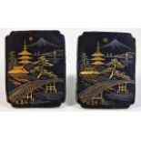 A pair of white mounted Japanese style 24k gold ov