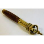 A brass & hardwood tip staff 4.75in long