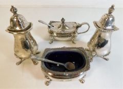 A four piece silver cruet set 125g A. Bros Ltd. Bi