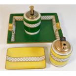 Two Limoges porcelain table lighters with ashtrays