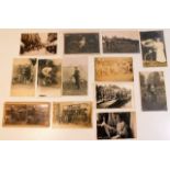 Thirteen postcards, 12 rare ones relating to cycli