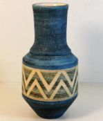 A Troika pottery baluster vase 10in tall signed by