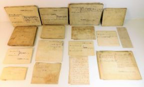 Sixteen 18th & early 19thC. vellum indentures & si