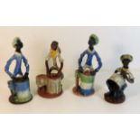 Four studio pottery terracotta African figures pla
