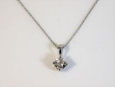 A platinum necklace & pendant set with 0.6ct diamo