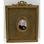 A gilt framed miniature of gentleman 4in high