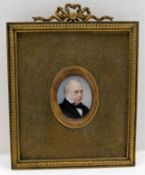 A gilt framed miniature of gentleman 4in high