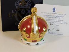 A Royal Crown Derby first quality boxed QEII Coron