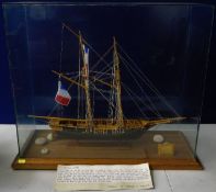 A glass cased model by Brian Oakley of La Toulonna