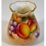 A Royal Worcester vase with fruit decor signed A.