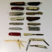 A quantity of mostly pen knives, seventeen items i