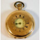 A 14ct gold half hunter pocket watch 66g inclusive