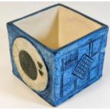 A Troika pottery cube 3.5in high signed by Louise