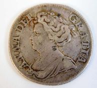 A 1711 Queen Anne silver shilling