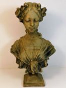 An early 20thC. heavy cast bust after G. Van Vaere