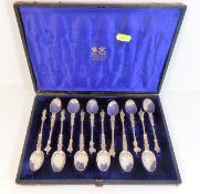 A set of twelve cased continental silver apostle s