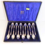 A set of twelve cased continental silver apostle s