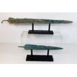 Two mounted Roman sword & dagger blades
