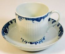 An 18thC. Worcester porcelain cup & saucer