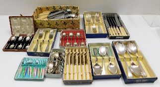 A quantity of silver plated & other flatware