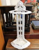 An antique painted cast iron stick stand a/f