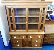 A 19thc. pine Cornish dresser 74in high x 57in wid