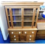 A 19thc. pine Cornish dresser 74in high x 57in wid