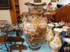 A large Japanese Satsuma vase, repair to rim 23.5i