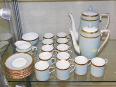 A Royal Worcester powder blue coffee service, faul