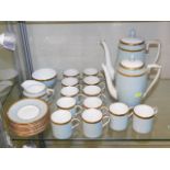 A Royal Worcester powder blue coffee service, faul