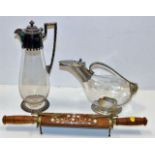 A French alloy mounted wine decanter twinned with