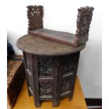 A small brass inlaid Indian occasional table twinn