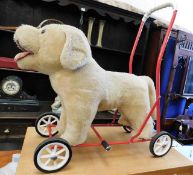 A Mulholland & Bailie childs push along dog toy