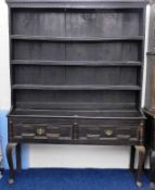 An 18th/19thC. oak dresser with two drawers & bras