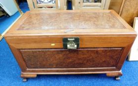 A good early 20thC. camphor wood chest with burr d