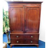 A 19thC. mahogany linen press