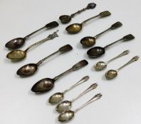 Thirteen silver & white metal spoons approx. 170g