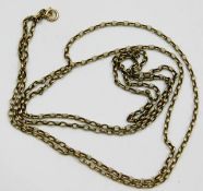 A 9ct gold long guard style chain 8.6g