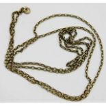 A 9ct gold long guard style chain 8.6g