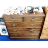 An Edwardian mahogany chest of five drawers 39in w