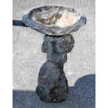 A garden stoneware bird bath a/f 23.5in tall