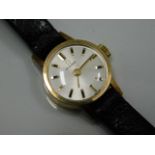 A ladies 9ct gold cased Eterna wrist watch