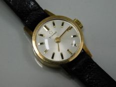 A ladies 9ct gold cased Eterna wrist watch