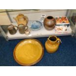 A quantity of studio pottery including David Leach