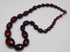 A set of cherry amber style faceted beads 50.5g