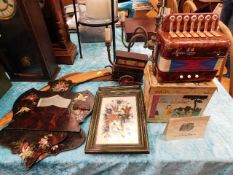 A vintage boxed Chinese toy accordion (working), a